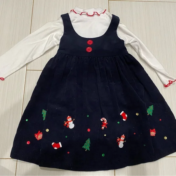 white christmas dresses Hand-Smocked Red Corduroy Holiday Dress main image 0